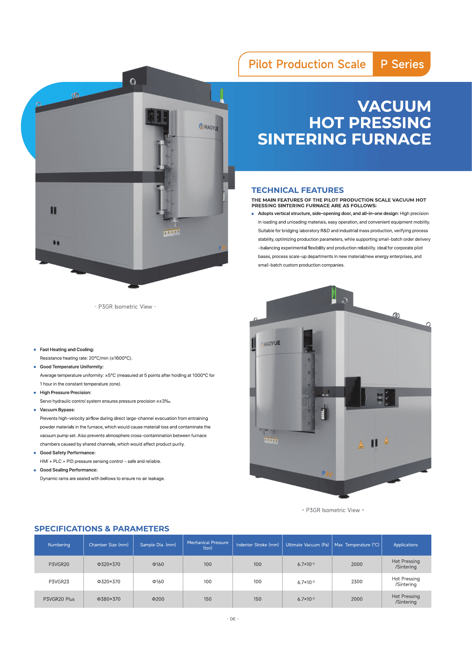 P Series hot pressing furnace brochure page 7